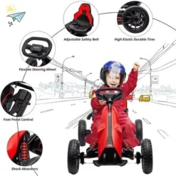 Electric Go Kart For Toddlers,12V Drift Kart With 7Ah Battery, Adjustable Seat, High/Low Safety Speed Max 2.8MPH For Child, Max Load 66lbs -Living Aura Store GUEST d40c4e82 127e 4259 81e9 e41a0d51fb72
