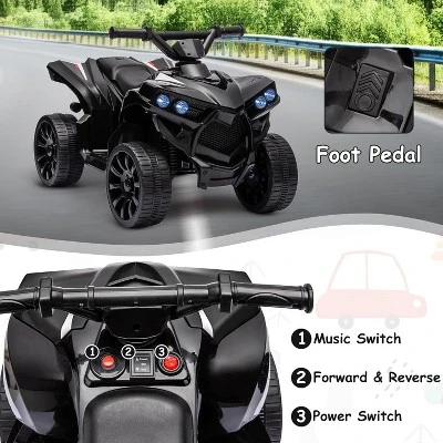6V Ride On Toy, Kids ATV 4 Wheeler With 1.8MPH Max Speed, Wear-Resistant Wheels, Music & Foot Pedal, Electric Quad Car For Kids Toddlers 2 6V Ride On Toy, Kids ATV 4 Wheeler With 1.8MPH Max Speed, Wear-Resistant Wheels, Music & Foot Pedal, Electric Quad Car For Kids Toddlers - Image 2