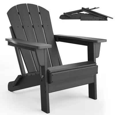 Folding Adirondack Chairs With Ergonomic Extended Backrest, Weather-Resistant HDPE Fire Pit Chairs, Outdoor Lounger For Patio, Garden & Lawn 7 Folding Adirondack Chairs With Ergonomic Extended Backrest, Weather-Resistant HDPE Fire Pit Chairs, Outdoor Lounger For Patio, Garden & Lawn - Image 7