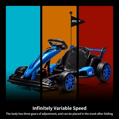 24V Electric Drift Kart For Kids, With Adjustable Seat & 8.5MPH Speed, EVA Silent Wheels, Parent-Safety Certified Ride-On Toy 2 24V Electric Drift Kart For Kids, With Adjustable Seat & 8.5MPH Speed, EVA Silent Wheels, Parent-Safety Certified Ride-On Toy - Image 2