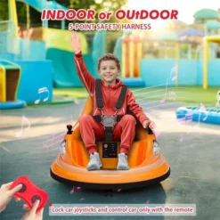 Toddlers Bumper Car, 12V Ride On Toy For Kids, Electric Ride On Car W/Remote Control, Baby Bumping Toy Car W/2 Speeds, LED Lights, 360 Degree Spin 14 Toddlers Bumper Car, 12V Ride On Toy For Kids, Electric Ride On Car W/Remote Control, Baby Bumping Toy Car W/2 Speeds, LED Lights, 360 Degree Spin -Living Aura Store GUEST d798f3c3 90d8 47e1 8832 0b30e1facc3d