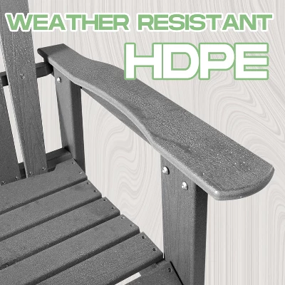 Folding Adirondack Chair - Oversized HDPE, Weather Resistant, Outdoor Fire Pit Chair, Suitable For Patio, Porch, Deck, Garden 3 Folding Adirondack Chair - Oversized HDPE, Weather Resistant, Outdoor Fire Pit Chair, Suitable For Patio, Porch, Deck, Garden - Image 3