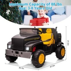24V Kids Ride-on Truck Car With Remote Control Electric UTV Vehicle With Dump Bed, 4WD Power Ride-on 4x200W Motors, 3 Speeds, 2 Seats 11 24V Kids Ride-on Truck Car With Remote Control Electric UTV Vehicle With Dump Bed, 4WD Power Ride-on 4x200W Motors, 3 Speeds, 2 Seats -Living Aura Store GUEST da37303a bb64 44fb bd52 fbf59eb46aee