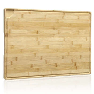 Large Bamboo Cutting Board With Deep Juicy Groove, 0.8'' Thick Cutting Board With Back Inner Handle 8 Large Bamboo Cutting Board With Deep Juicy Groove, 0.8'' Thick Cutting Board With Back Inner Handle - Image 8