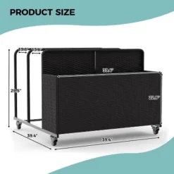 Outdoor Cart Storage Box, Iron Pipe & Woven Rattan, Swivel Wheels, Double Compartments, Large Basket, 39.4", Weather-Resistant, 110 Lbs Capacity 9 Outdoor Cart Storage Box, Iron Pipe & Woven Rattan, Swivel Wheels, Double Compartments, Large Basket, 39.4", Weather-Resistant, 110 Lbs Capacity -Living Aura Store GUEST dcb09bff 5f9f 4697 8b5f a2de9921ddcc
