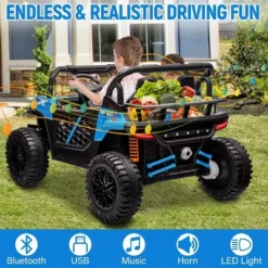 24v Ride On Toys For Big Kids - 2 Seater Kids UTV W/Parent Remote, 3.1 MPH, Music, LED Lights & Seat Belts - Over 3 Years -Living Aura Store GUEST dcd521ed 3288 4095 8ba9 a64b730a098f