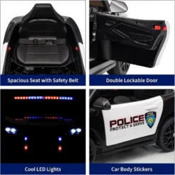 12V Kids Police Ride-On Car, Remote Control Electric Toy With LED Lights, Music, Horn & Safety Belt -Living Aura Store GUEST dd72a98e f617 41e3 adb5 99bde8359f34