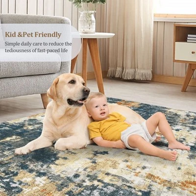 Modern Abstract Large Living Room Bedroom Area Rugs, Soft Non Slip Contemporary Throw Carpet For Dining Room 7 Modern Abstract Large Living Room Bedroom Area Rugs, Soft Non Slip Contemporary Throw Carpet For Dining Room - Image 7