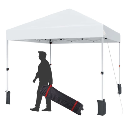 10 X 10 Pop Up Canopy, Beach Tent 3 Adjustable Heights, Easy Up Sun Shade W/ Wheeled Carry Bag, Outdoor Portable Shelter For Events, Parties, Camping 13 10 X 10 Pop Up Canopy, Beach Tent 3 Adjustable Heights, Easy Up Sun Shade W/ Wheeled Carry Bag, Outdoor Portable Shelter For Events, Parties, Camping - Image 13