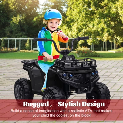 Kids Electric Ride On Car, 12V ATV Battery Powered Toy For Toddlers With LED Lights, Music, High/Low Speed, Battery Powered Quad Toy Vehicle 1 Kids Electric Ride On Car, 12V ATV Battery Powered Toy For Toddlers With LED Lights, Music, High/Low Speed, Battery Powered Quad Toy Vehicle