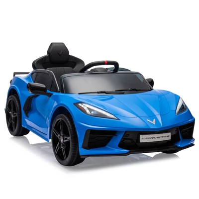 12V Kids Ride On Car, Sports Licensed Corvette Electric Car Toy For Toddles, With Remote Control, Visual Dashboard, LED Lights, Music, For Kids 3-10 7 12V Kids Ride On Car, Sports Licensed Corvette Electric Car Toy For Toddles, With Remote Control, Visual Dashboard, LED Lights, Music, For Kids 3-10 - Image 7