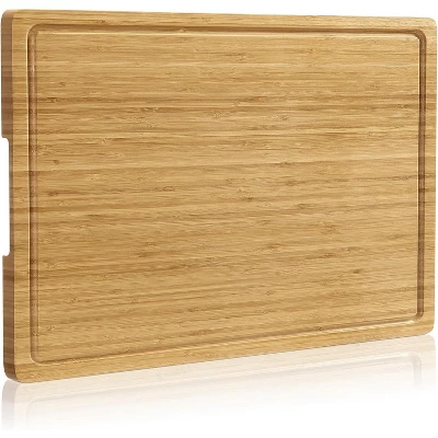 20 Inch Extra Large Bamboo Wood Cutting Board For Kitchen, With Juice Groove For Meat, Vegetables And Cheese 7 20 Inch Extra Large Bamboo Wood Cutting Board For Kitchen, With Juice Groove For Meat, Vegetables And Cheese - Image 7