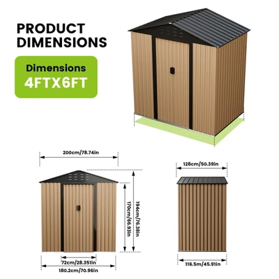 Metal Garden Shed ,Shed Outdoor Storage Shed With Sloping Roof And Vents, Slooping Roof Tool Shed For Backyard, Patio, Garden Yard,6 X 4 FT 1 Metal Garden Shed ,Shed Outdoor Storage Shed With Sloping Roof And Vents, Slooping Roof Tool Shed For Backyard, Patio, Garden Yard,6 X 4 FT
