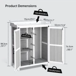 Potting Bench Outdoor Cabinet With Metal Tabletop, Wooden Storage Cabinets Weatherproof, Planting Work Benches With Adjustable Shelf 14 Potting Bench Outdoor Cabinet With Metal Tabletop, Wooden Storage Cabinets Weatherproof, Planting Work Benches With Adjustable Shelf -Living Aura Store GUEST dfe26281 c28f 4040 a537 d528d0eeda40