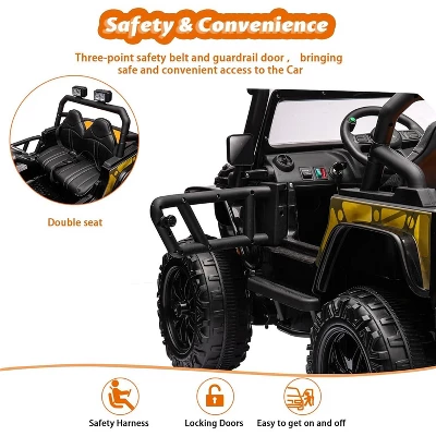 24V Ride On Car For Kids,2 Seater Electric Truck With Remote Control, 4x45W Powerful Engine, Battery Powered Ride On Toys For Kids 4 24V Ride On Car For Kids,2 Seater Electric Truck With Remote Control, 4x45W Powerful Engine, Battery Powered Ride On Toys For Kids - Image 4