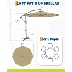 10FT Cantilever Umbrella, Base Included - For 2-6 People, 360-Degree Rotation & Infinite Tilt, Fade-Resistant Canopy For Deck Pool Garden Backyard 14 10FT Cantilever Umbrella, Base Included - For 2-6 People, 360-Degree Rotation & Infinite Tilt, Fade-Resistant Canopy For Deck Pool Garden Backyard -Living Aura Store GUEST e13900e3 003a 4e98 8034 66ea1be31132 1