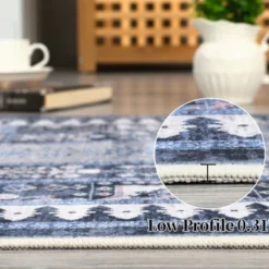 Washable Vintage Living Room Rugs,Floral Print Retro Accent Bedroom Carpet, Large Non Slip Area Rug For Kitchen Dining Room -Living Aura Store GUEST e244b309 24dd 4dad 99e9 803a1dd5c65a