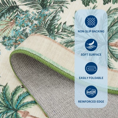 Washable Jungle Animal Print Large Living Room Rugs,Botanical Forest Print Soft Non Slip Bedroom Carpet, Cute Nursery Playroom Rugs 4 Washable Jungle Animal Print Large Living Room Rugs,Botanical Forest Print Soft Non Slip Bedroom Carpet, Cute Nursery Playroom Rugs - Image 4