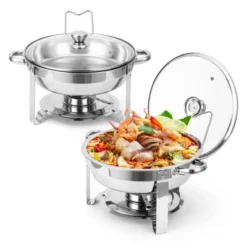 Chafing Dish Buffet , Buffet Servers And Warmers Set Of 2,Stainless Steel Buffet Chafers And Warmer Sets ,for Buffet With Lid Holder & Glass Lid 19 Chafing Dish Buffet , Buffet Servers And Warmers Set Of 2,Stainless Steel Buffet Chafers And Warmer Sets ,for Buffet With Lid Holder & Glass Lid -Living Aura Store GUEST e3de6867 9147 4e7e 845f 49d20f44f7a1