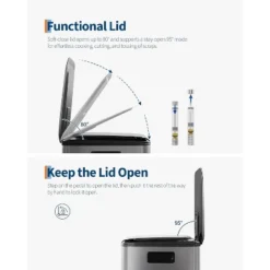 2 X 10.6 Gallon Stainless Steel Dual Trash Can, Step-On Kitchen Recycling Bin Combo With Lids And Inner Buckets 9 2 X 10.6 Gallon Stainless Steel Dual Trash Can, Step-On Kitchen Recycling Bin Combo With Lids And Inner Buckets -Living Aura Store GUEST e4e67514 9ec9 44f2 b86c 4cebfab1857c