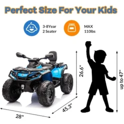 12V Kids ATV 4 Wheeler, Ride On Toy Car, Electric ATV Vehicles, 2 Seater, 2 Speeds,Spring Suspension,Ideal Gift To Kids Boys Girls 3+ -Living Aura Store GUEST e635125c 1a2a 4997 9445 434ca5af4bb5