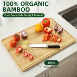 Large Bamboo Cutting Board With Deep Juicy Groove, 0.8'' Thick Cutting Board With Back Inner Handle 12 Large Bamboo Cutting Board With Deep Juicy Groove, 0.8'' Thick Cutting Board With Back Inner Handle -Living Aura Store GUEST e7bd08f7 6d65 4415 ad6e c03f4b0df4c1
