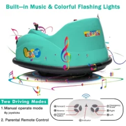12V Kids Electric Bumper Car With 2.4G Remote Control, 360° Spinning, Music & LED Lights, Safety Bumper For Ages 2-5 Years 17 12V Kids Electric Bumper Car With 2.4G Remote Control, 360° Spinning, Music & LED Lights, Safety Bumper For Ages 2-5 Years -Living Aura Store GUEST e8058b68 901e 4051 8520 94e8c93f9884