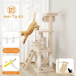 Cat Tree, Tall Cat Tower Condo For Indoor Large Cats, Cat House Furniture With Padded Plush Perch Sisal Scratching Posts 9 Cat Tree, Tall Cat Tower Condo For Indoor Large Cats, Cat House Furniture With Padded Plush Perch Sisal Scratching Posts -Living Aura Store GUEST ed295d0d c9b0 46d3 b5e7 738eeac64a67