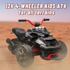 12V 3 Wheeler Ride On ATV Electric Motorcycle, W/Led Lights, High & Low Speed, Horn, Music, USB, Treaded Tires, For Kids Gift -Living Aura Store GUEST efe8ea60 ae35 4f07 8134 9d23259f26da