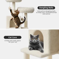 Tall Cat Tree With Litter Box Enclosure 2-in-1 Modern Large Cat Tower With Double Condos/Scratching Posts/Hammock, Cats Hidden Litter Box Furniture -Living Aura Store GUEST f0b76d0f cd52 4e2e 854c 8bb174a777ef
