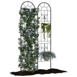 Metal Garden Trellis 55x12 Inch, Wrought Iron Garden Fence, Decorative Plant Trellis For Climbing Plants, Perfect For Patio Lawn Backyard -Living Aura Store GUEST f0cf0189 c761 434c a099 57c79758bd8d