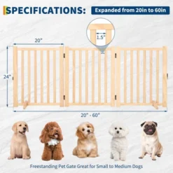 Wooden Freestanding Dog Gate, Folding Wooden Gates For Dogs Indoor For Doorways Stairs , Panel Dog Gate With No-Slip Mat -Living Aura Store GUEST f0fe74d9 f2c2 420d 820e 49b118dda23c