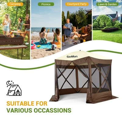 Instant Pop Up Gazebo 10x10ft With 6 Mesh Walls - Portable Canopy Tent For Camping, Backyard & Parties | Includes Carry Bag & Stakes 4 Instant Pop Up Gazebo 10x10ft With 6 Mesh Walls - Portable Canopy Tent For Camping, Backyard & Parties | Includes Carry Bag & Stakes - Image 4