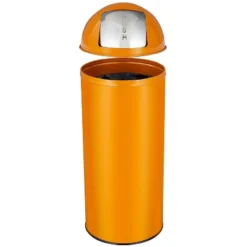 65L/17 Gallon Heavy Duty Stainless Steel Tall Commercial Trash Can, Push Lid Kitchen Waste Bin, For Home Office Restaurant -Living Aura Store GUEST f35b4a12 d6d2 4622 8469 583229af8bb3