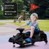 24V Kids Electric Drift Kart Toy With LED Lights, Music, USB Port, Speed Up To 7.5MPH & Low Battery Alarm
