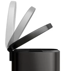 13 Gallon / 50 Liter Step-On Stainless Steel Trash Can With Soft-Close Lid, Slim Garbage Bin With Inner Bucket For Bathroom Or Bedroom, Silver -Living Aura Store GUEST f58a47cf 33ea 4831 8db2 53c2c814b040