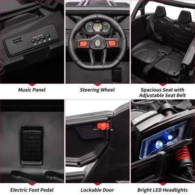 24V Kids Ride On Utv Car, Ride On Utv With Remote Control, Battery Powered Electric Vehicles, 200W Motor, USB, Mp3, Led Lights, Ride On Car For Kids 2 24V Kids Ride On Utv Car, Ride On Utv With Remote Control, Battery Powered Electric Vehicles, 200W Motor, USB, Mp3, Led Lights, Ride On Car For Kids - Image 2