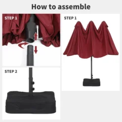 15 FT Extra Large Patio Umbrella W/ Base, Double-Sided Umbrella With Crank Handle, Outdoor UVProtective Pool Umbrella For Garden, Backyard, Poolside 13 15 FT Extra Large Patio Umbrella W/ Base, Double-Sided Umbrella With Crank Handle, Outdoor UVProtective Pool Umbrella For Garden, Backyard, Poolside -Living Aura Store GUEST f681414d 5768 468a 9482 ae4716270311