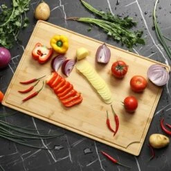Large Bamboo Cutting Board With Deep Juicy Groove, 0.8'' Thick Cutting Board With Back Inner Handle 14 Large Bamboo Cutting Board With Deep Juicy Groove, 0.8'' Thick Cutting Board With Back Inner Handle -Living Aura Store GUEST f7740175 e966 4a3f 873d 56521efc9714