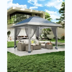 13x13 FT Gazebo Outdoor Canopy Tent, Outdoor Patio Gazebo, With Mosquito Netting, 4 Sandbags & Wheeled Bag, For Backyard -Living Aura Store GUEST f9787e2f e5d3 4dea 8d59 8bbb9c1b798a
