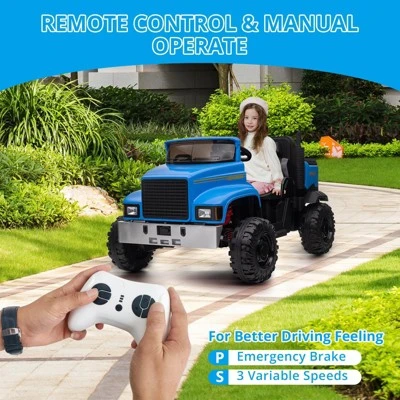 12V Electric Ride-On Truck Car With Remote Control, 4WD, Electric Dump Bed, 4x200W Motors, And 3 Speed Settings – 2-Seater Utv For Kids 1 12V Electric Ride-On Truck Car With Remote Control, 4WD, Electric Dump Bed, 4x200W Motors, And 3 Speed Settings – 2-Seater Utv For Kids