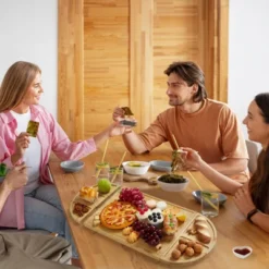 Magnetic Cheese Board Set Of 3, Bamboo Cutting Board With Deep Juice Grooves, Wooden Chopping Board -Living Aura Store GUEST fbc9a73e b93f 4941 b8a4 576d3233f911