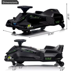 24V Kids Electric Drift Kart Toy With LED Lights, Music, USB Port, Speed Up To 7.5MPH & Low Battery Alarm 12 24V Kids Electric Drift Kart Toy With LED Lights, Music, USB Port, Speed Up To 7.5MPH & Low Battery Alarm -Living Aura Store GUEST fc056f13 3dee 43f7 8697 4a3f96681b74 1