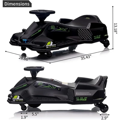 12V Kids Ride On Drift Car For Kids, 7ah 45W Motor Electric Drifting Go-Kart Up To 5 Mph Variable Speed, Max Load 110lbs 5 12V Kids Ride On Drift Car For Kids, 7ah 45W Motor Electric Drifting Go-Kart Up To 5 Mph Variable Speed, Max Load 110lbs - Image 5