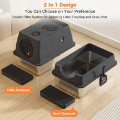 Enclosed Metal Litter Box With Lid, Large Metal Litter Box For Cats, Covered Dog Proof Litter Box 8'' Deep,Removable Top And Litter Scooper 9 Enclosed Metal Litter Box With Lid, Large Metal Litter Box For Cats, Covered Dog Proof Litter Box 8'' Deep,Removable Top And Litter Scooper -Living Aura Store GUEST fd6a3699 d6fe 4667 b57b ea23ddd9a7e5