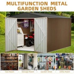 Outdoor Metal Storage Shed, Large Weatherproof Garden Shed For Tools,with Lockable Doors And Sloping Roof,for Lawn Equipment, Patio & Backyard 11 Outdoor Metal Storage Shed, Large Weatherproof Garden Shed For Tools,with Lockable Doors And Sloping Roof,for Lawn Equipment, Patio & Backyard -Living Aura Store GUEST fe153278 29cf 4bec 9414 ec70fbae0303