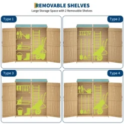 Wooden Outdoor Storage Cabinet , Garden Tool Shed With Removable Shelves And Waterproof Roof, Lockable Doors, Large Patio Storage 8 Wooden Outdoor Storage Cabinet , Garden Tool Shed With Removable Shelves And Waterproof Roof, Lockable Doors, Large Patio Storage -Living Aura Store GUEST fe2eaabc 7bad 44e2 978a c367cd900b00