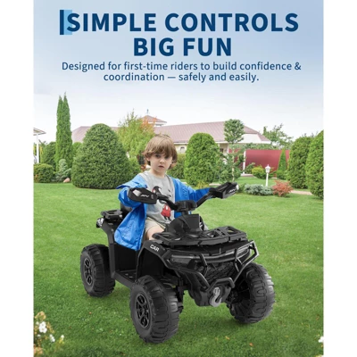 12V Kids Ride On ATV Car With Remote Control, Dual 35w Motors, 4-Wheel Suspension, LED Lights, Music, Off-Road 4 Wheeler For Boys Girls 5 12V Kids Ride On ATV Car With Remote Control, Dual 35w Motors, 4-Wheel Suspension, LED Lights, Music, Off-Road 4 Wheeler For Boys Girls - Image 5
