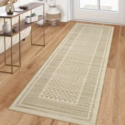 Indoor Modern Geometric Bordered Large Living Room Rugs, Washable Non Slip Throw Carpet For Bedroom, Soft Stain Resistant Floor Cover For Dining Room -Living Aura Store GUEST fe99a420 2041 44c0 be69 258bb059dfc9