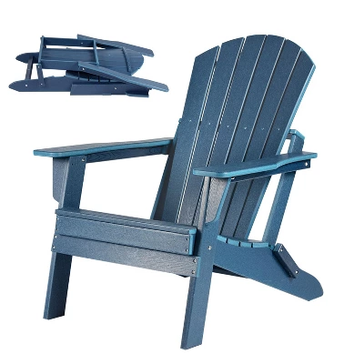 Folding Adirondack Chair - Oversized HDPE, Weather Resistant, Outdoor Fire Pit Chair, Suitable For Patio, Porch, Deck, Garden 8 Folding Adirondack Chair - Oversized HDPE, Weather Resistant, Outdoor Fire Pit Chair, Suitable For Patio, Porch, Deck, Garden - Image 8